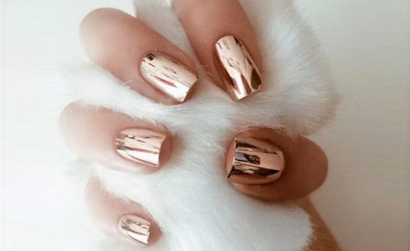 Acrylic Rose Gold nails